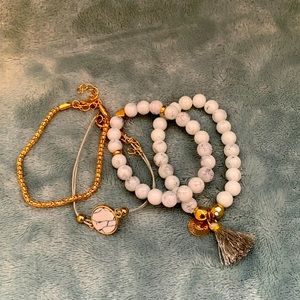 New marble/gold colored bracelets